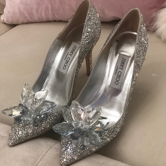 Cinderella Custom Jimmy Choo Glass Bridal Shoe - Picture 2 of 7